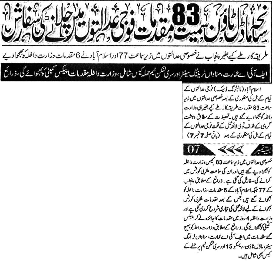 Minhaj-ul-Quran  Print Media Coverage Daily-Islam-Front-Page